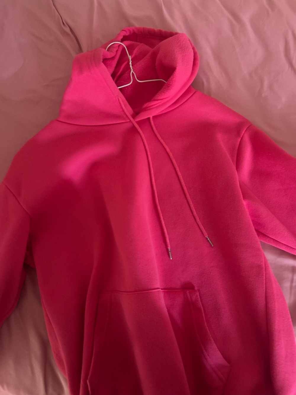 Women's Fleece Hoodie Sweater - Hot Pink